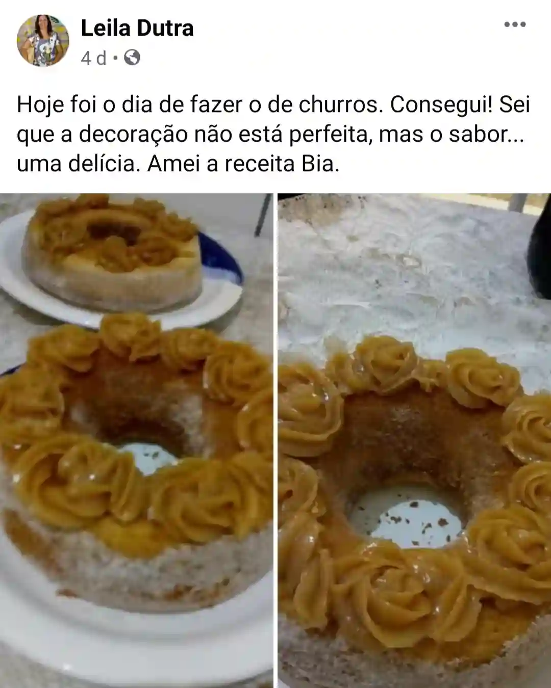 Depoimento de aluna do curso de bolos caseiros