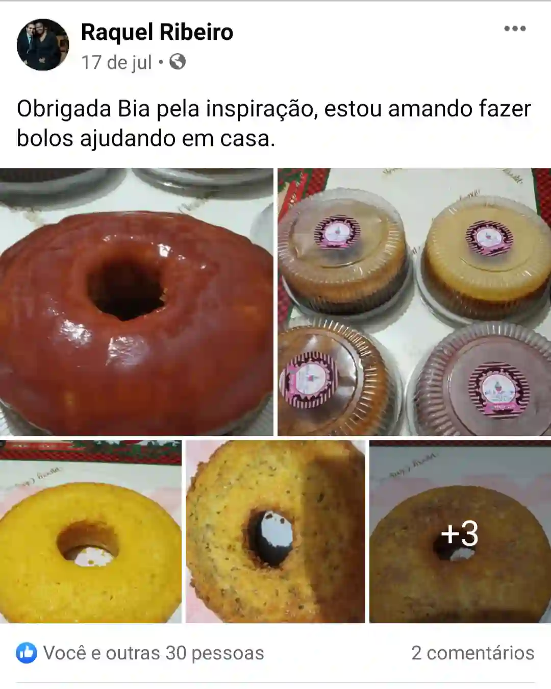 Depoimento de aluna do curso de bolos caseiros