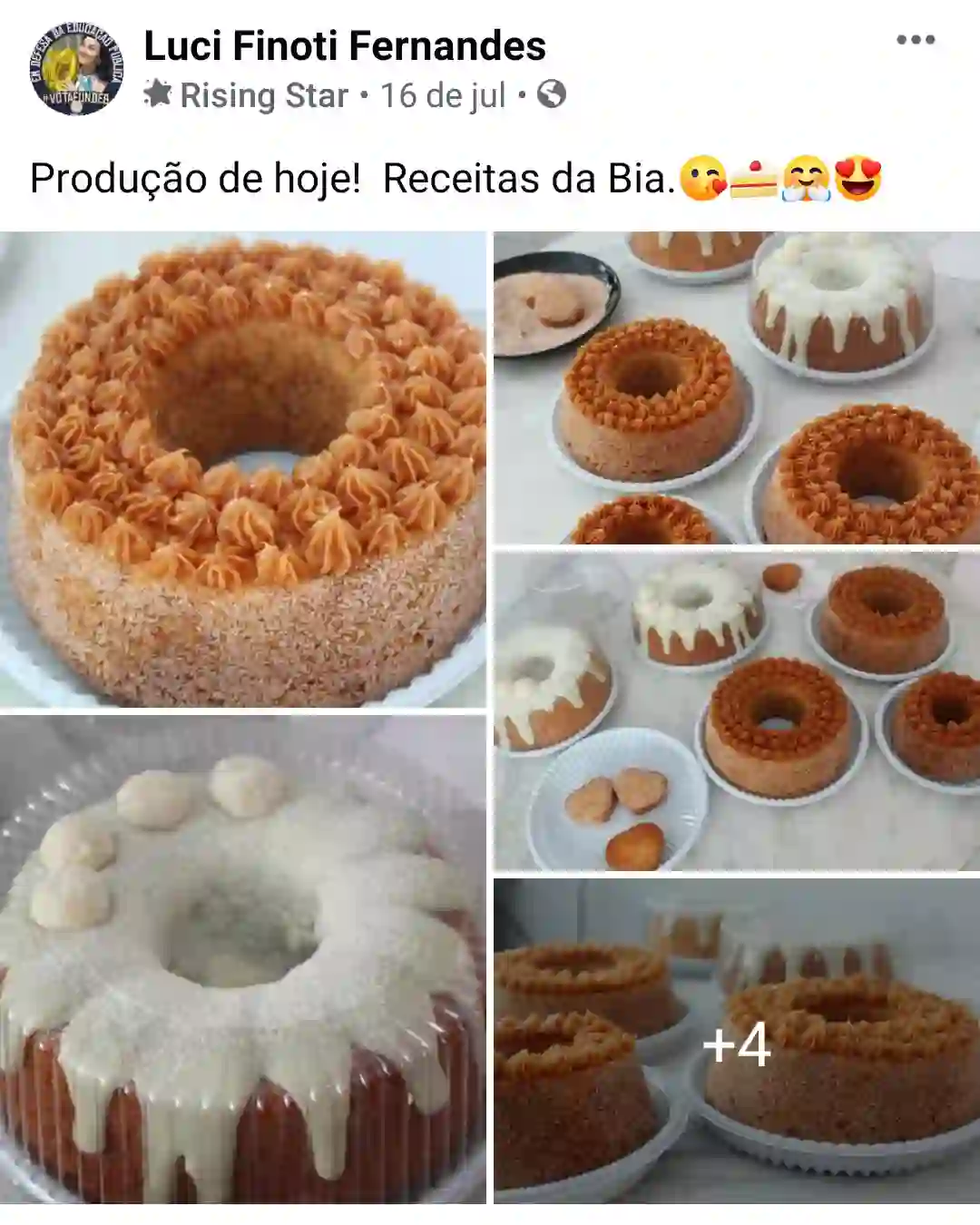 Depoimento de aluna do curso de bolos caseiros
