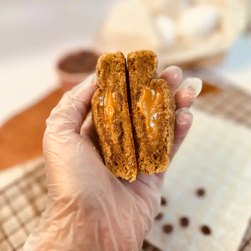 Cookie de churros com canela e doce de leite