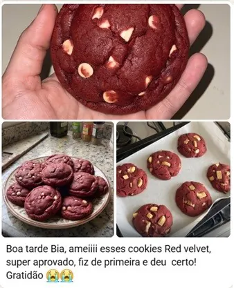Prova social de venda de cookies feita por aluna