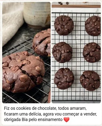 Prova social com depoimento de aluna do curso